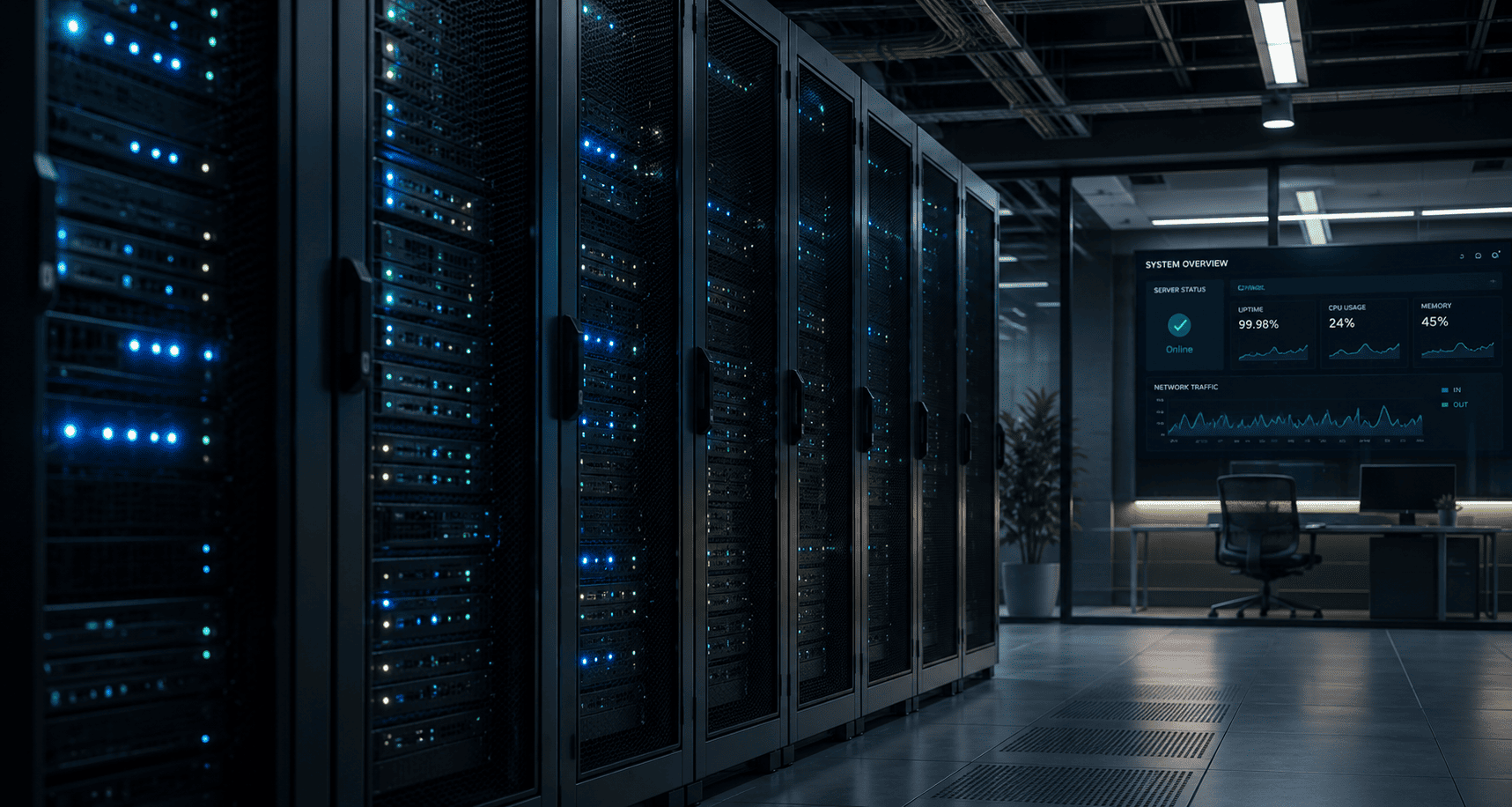 Illustration von Hosting und Infrastruktur
