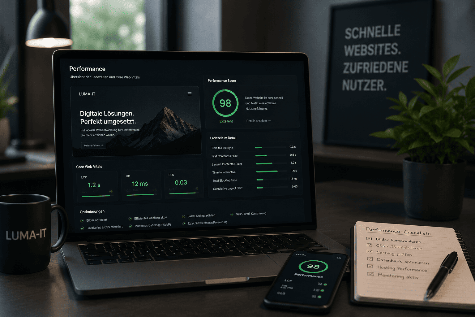 Illustration von Performance und Optimierung